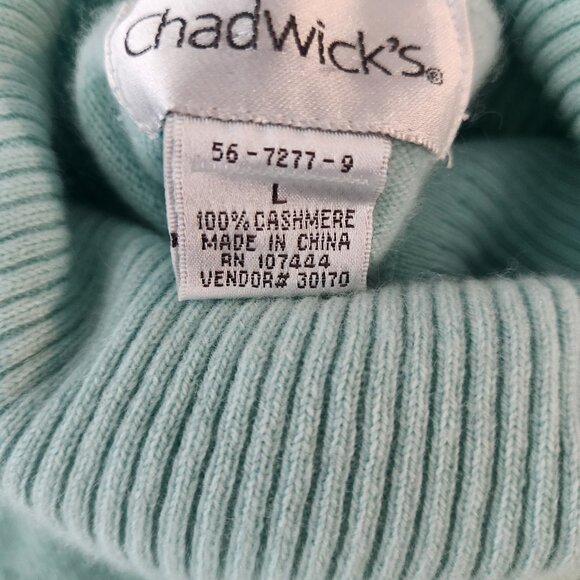 Women's Chadwick's Cyan Cashmere Sleeveless Turtleneck Size Large - Picture 8 of 11